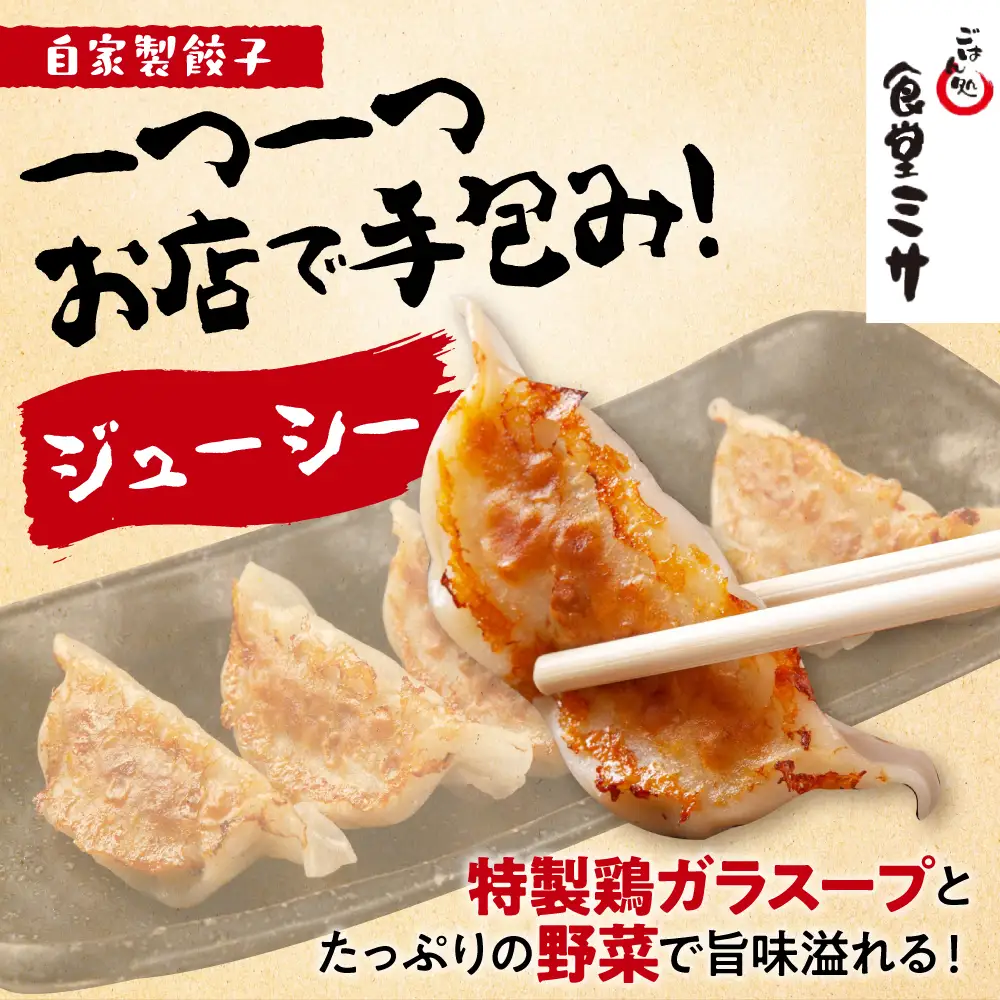 食堂ミサのみそラーメン＆餃子セット2人前 特注味噌 使用