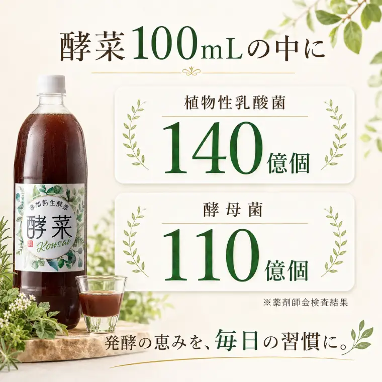 非加熱生酵素『酵菜』1リットル×3本（EH-3）