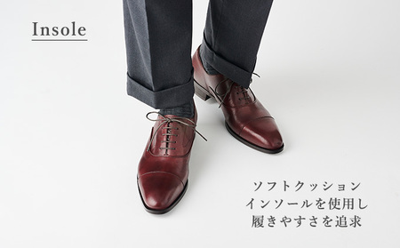 革靴 ビジネスシューズ マッケイ 赤 国産 革靴 24.5cm