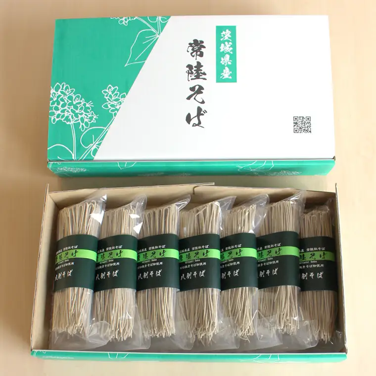 ＜お中元熨斗付＞ 八割乾麺セット 茨城県産 【常陸秋そば】 石臼挽きそば粉使用 贈答用 200g×7袋 そば ソバ 乾麺 [BE037sa]