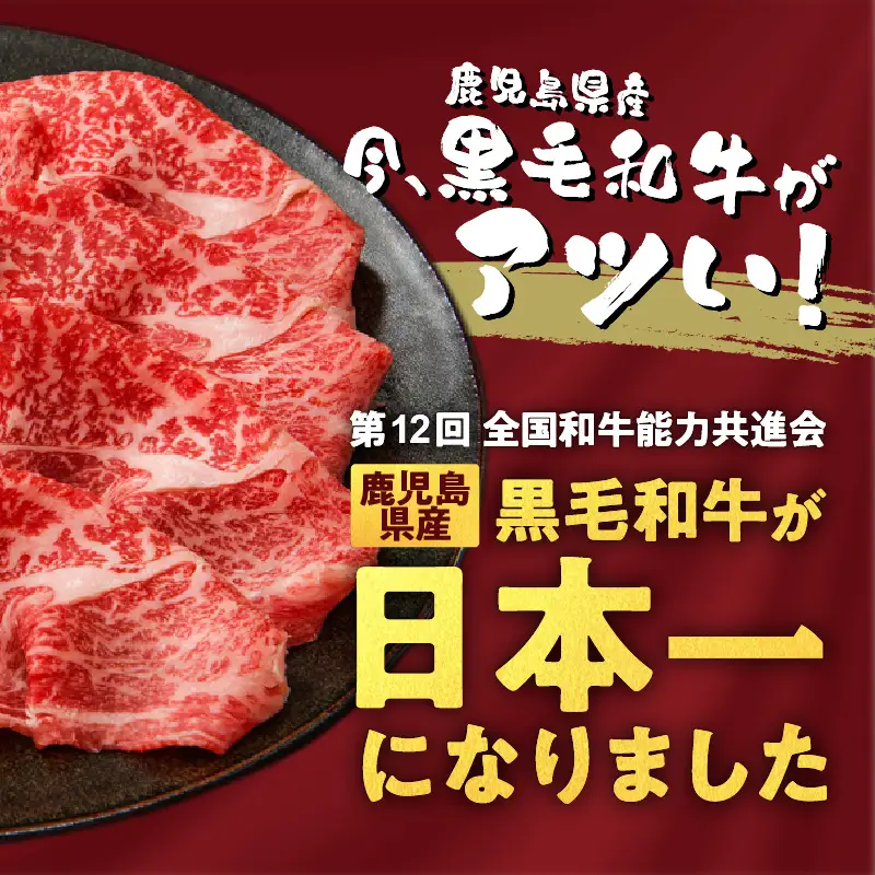 鹿児島県産黒毛和牛肩ロース肉（4等級） K171-001 肉 牛肉 冷凍