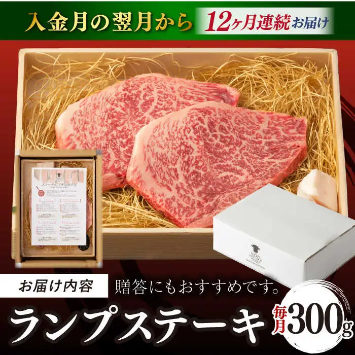 【全12回定期便】ランプ ステーキ 2枚 300g 長崎和牛 A4?A5ランク 希少部位【野中精肉店】 [VF18] 肉 牛肉 赤身 希少部位 A4?A5ランク ランプステーキ 焼肉
