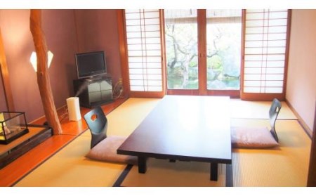 【料理旅館　栴檀】ペア宿泊券（1泊２食付・温泉引湯） 松山おすすめ【SD003】