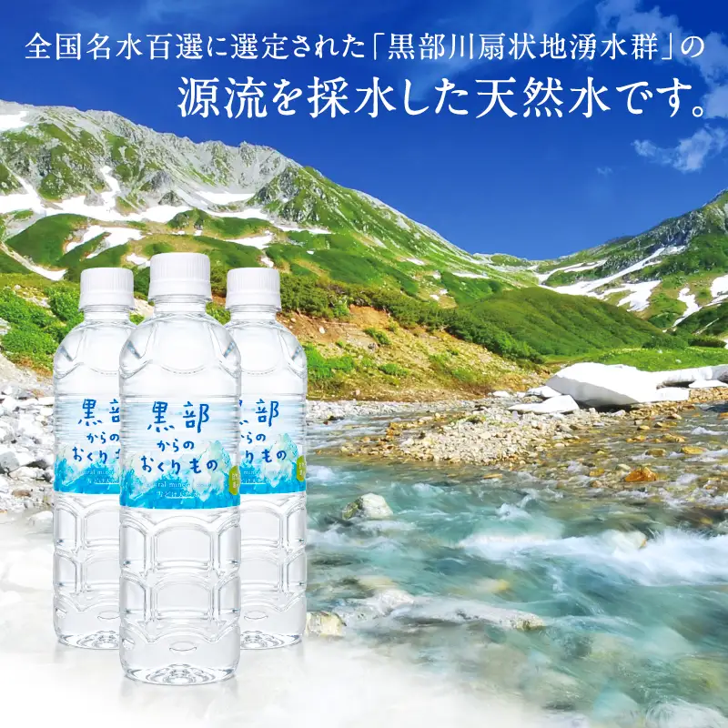 ミネラルウォーター 黒部からのおくりもの 名水百選 ミネラルウォーター【500ml×24本×2ケース】