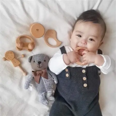 木製おもちゃのだいわのはじめてクマさんセット(Baby用おもちゃ5点・クマさん・手提げバッグ)_雑貨・日用品 ベビー用品  _【1397702】