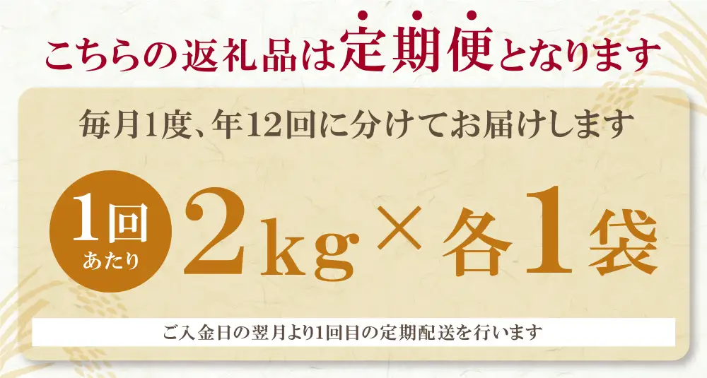 Z17-90 研ぐお米福岡県産米3品種セット定期便(毎月・年12回)