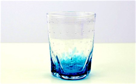 【うみのおと】泡ドットグラス（水色＆青色）2個セット