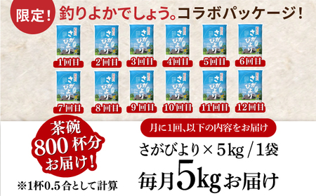 〈受付一時停止中〉【数量限定】【12回定期便】【令和5年産】さがびより 計60kg（5kg×12回）吉野ヶ里町/増田米穀 [FBM038]