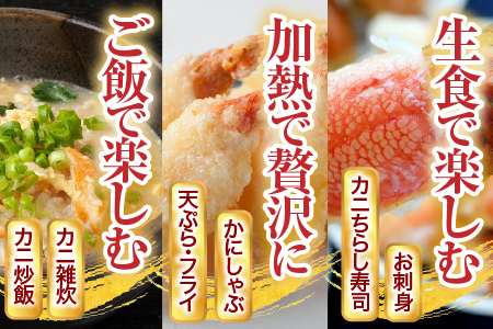 生食用本ズワイガニ爪ポーション500g(お刺身・かにしゃぶ・フライ等) A-11222