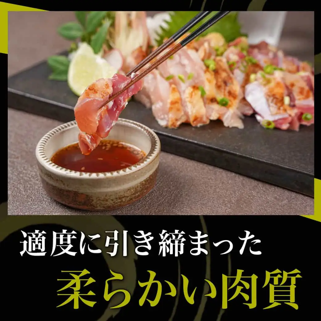 【たしろ屋】希少地鶏『ぶり鶏』のたたき300g(100g×3P)〔13-9901〕_(都城市) 国産鶏 幻の鶏 ぶり鶏 たたき 100g×3P タレ 冷凍