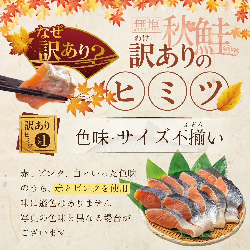 【禁輸に負けない！】訳あり 北海道産 無塩 秋 鮭 切り身 1.4kg