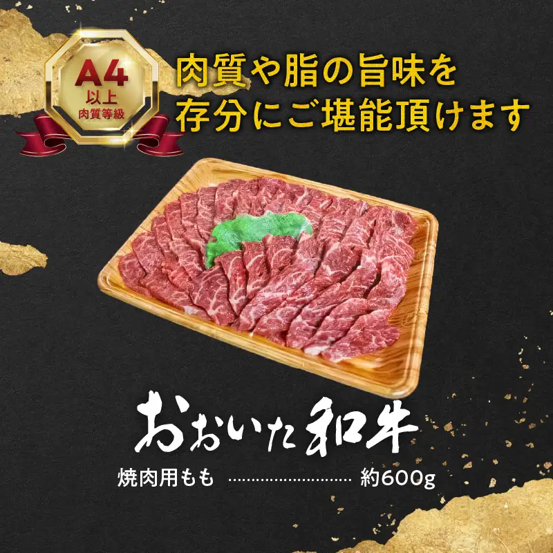【お中元ギフト】 おおいた和牛もも焼肉用 約600g ≪7/1～8/9の期間に発送≫ A01121-S