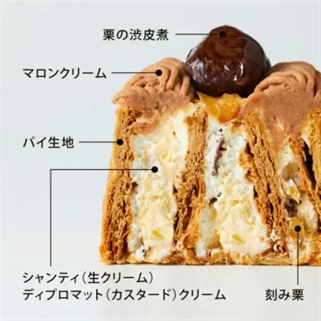 パティスリー キハチのマロンミルフィーユ　1点(縦9cm×横12cm×高さ8.5cm・2～3名様)【配送不可地域：離島】【1380794】