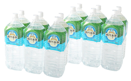 日本名水百選 ミネラルウォーター 「南阿蘇・白川水源」 2L × 6本入り 2ケース 24L 水 飲料水 天然水