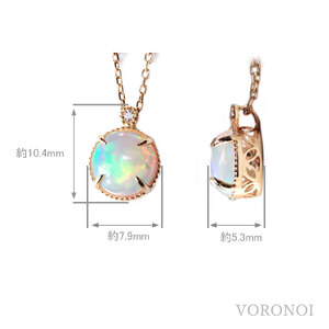 K18YG オパール カボションカット ダイヤモンドネックレス MINAMOセッティング VO0067PK18