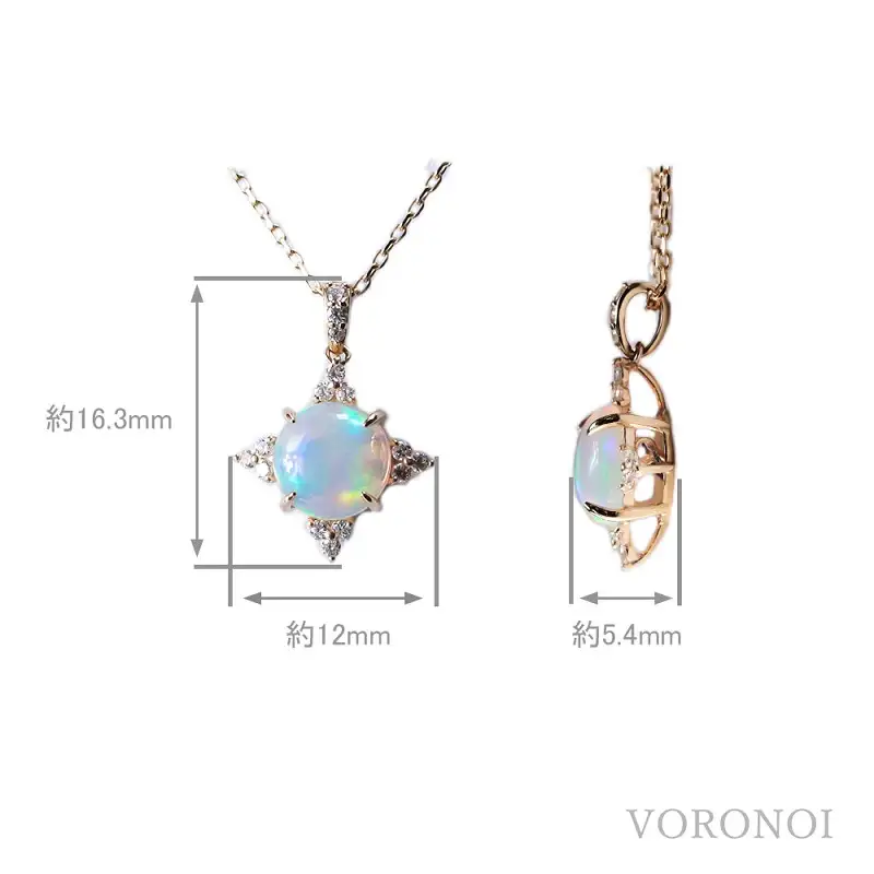 K18YG オパール カボションカット ダイヤモンドネックレス MINAMOセッティング VO0068PK18