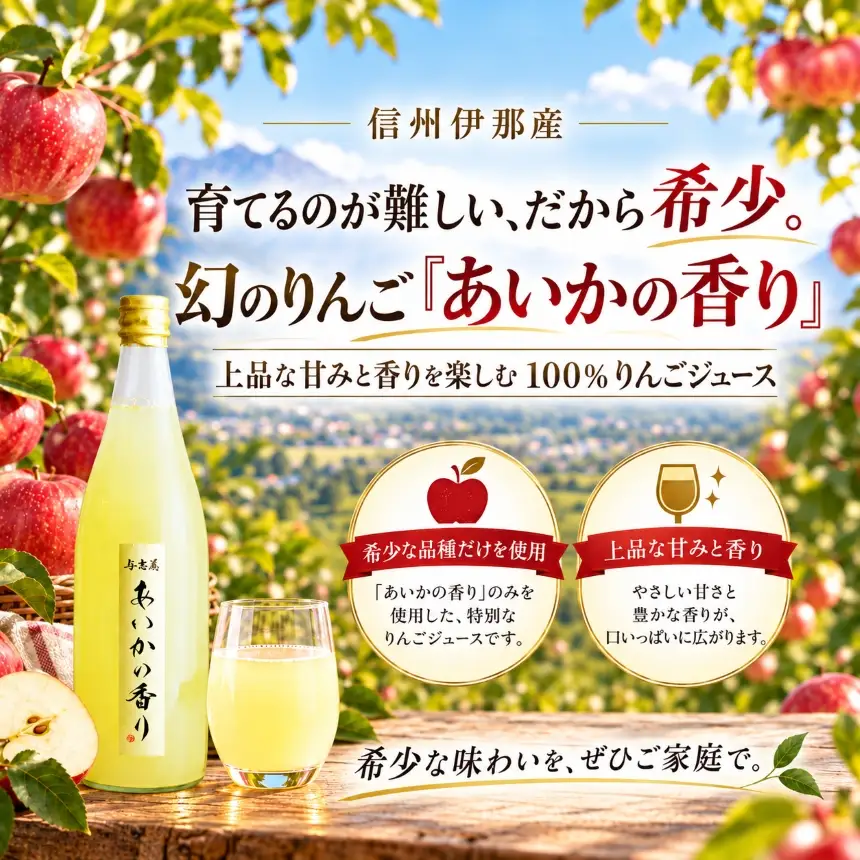 先行予約　希少なりんご！あいかの香り　100%りんごジュース　720ml×3本入り【013-76】