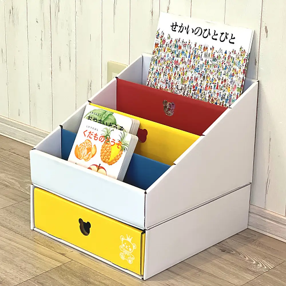 【青色】ベビーチェアデスク＆絵本ラック＆1個引き出しセット｜ベビー