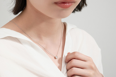 プラチナ シンプルダイヤモンドネックレス(0.5ct)　60-9579