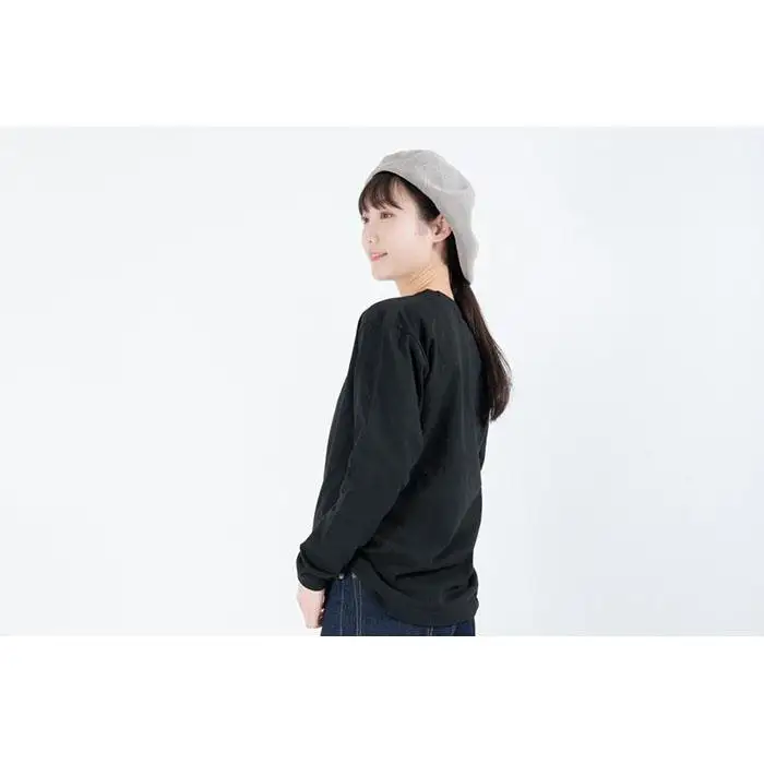 《0》レディースM　TimeロングTシャツ　BLACK