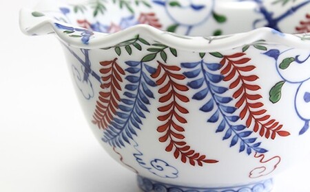 源右衛門窯 染錦藤絵 鉢 器 食器 盛り鉢 有田焼 ad085