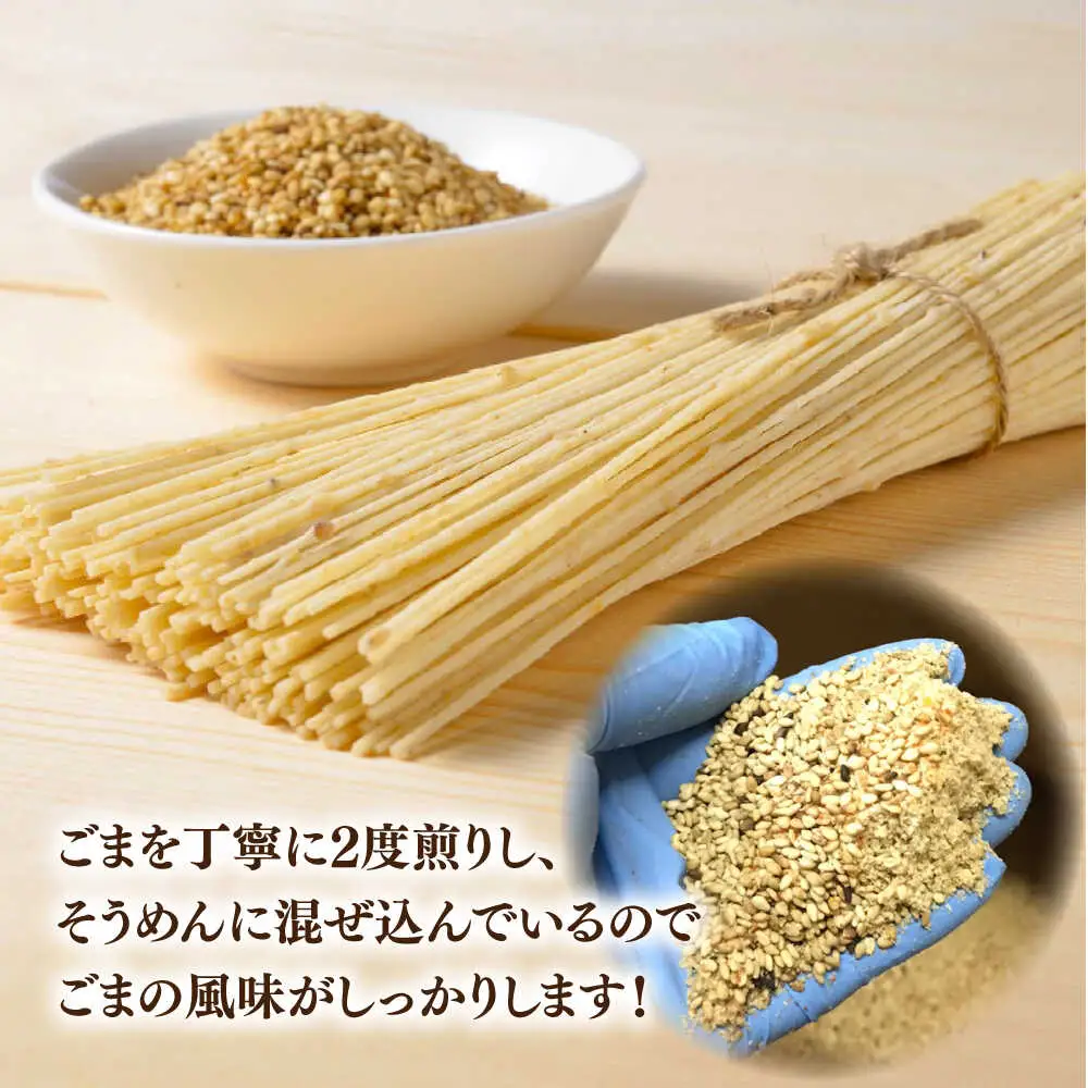 手延べ 白ごま 素麺 あごだし スープ 付 200g / 麺 乾麺 そうめん / 南島原市 / のうち製麺 [SAF014]