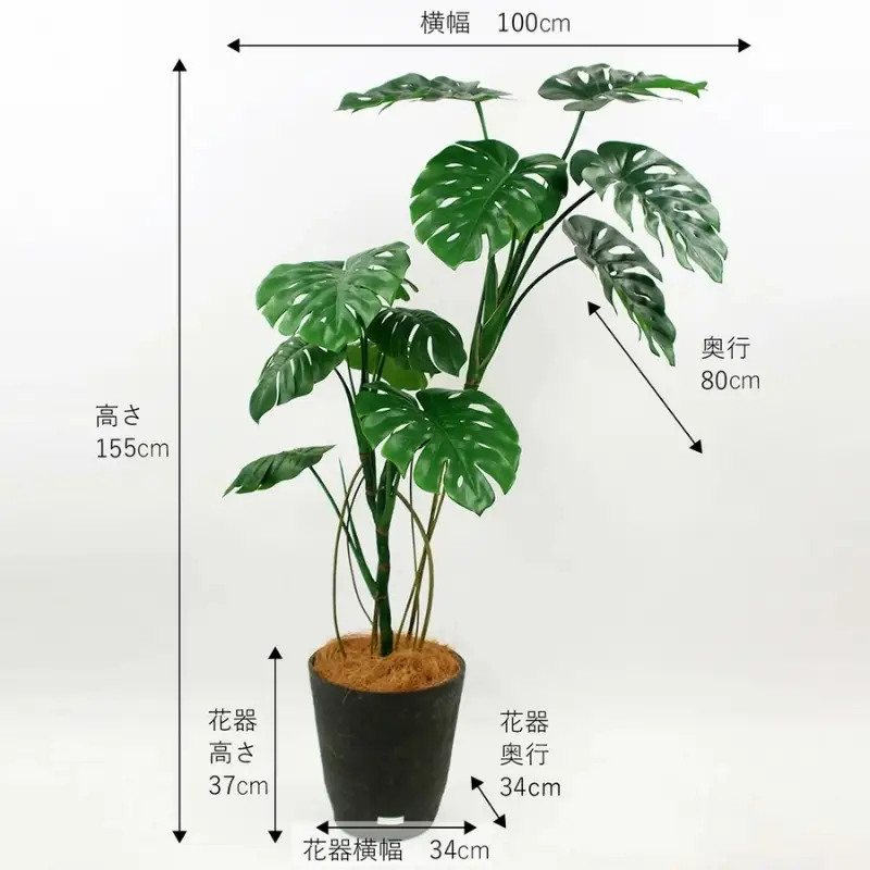 エミリオ・ロバ モンステラ アーティフィシャルグリーン 造花 観葉植物 水やり不要 インテリア