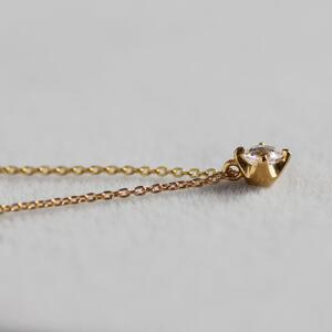 K18イエローゴールド【ラボグロウンダイヤモンドネックレス】0.2ct 4本たてづめデザイン 長さ40cm LAB-K18-002 ネックレス