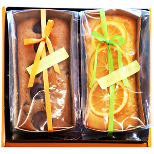 奈良県産小麦粉100%使用 しっとりパウンドケーキ 2本セット【栗の渋皮煮とオレンジ】 [3374]