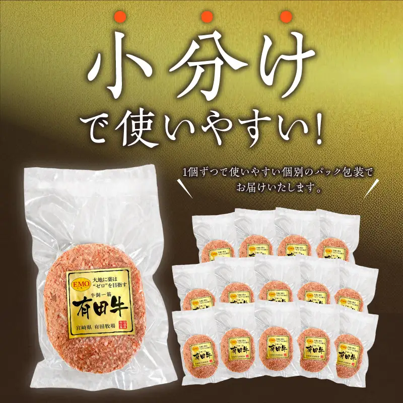 ハンバーグ グリル ハンバーグ[宮崎県産黒毛和牛100%グリルハンバーグ1.5kg 冷凍食品 牛肉]