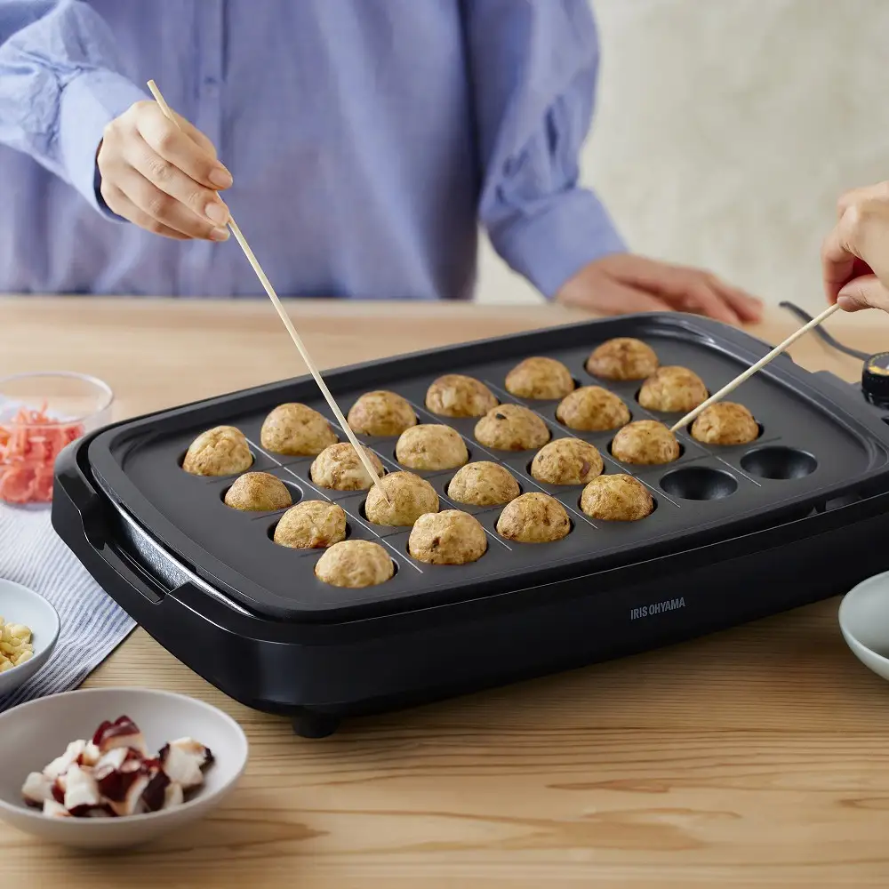 ☆リニューアル☆網焼き風ホットプレート（3枚プレート） APA-139-B ブラック
