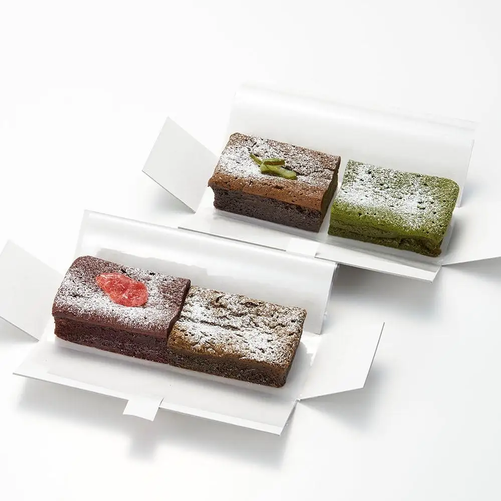 ガトーショコラ 食べ比べ セット（チョコ＋ほうじ茶ハーフ／抹茶＋和紅茶ハーフ）【由布院ときの色】