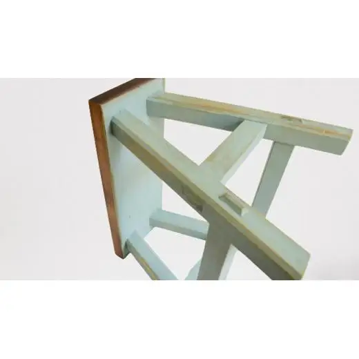 アンティーク風ペイント仕上げふみ台（グリーン） / 踏み台 ふみ台 ステップ台 木製 木工品 家具