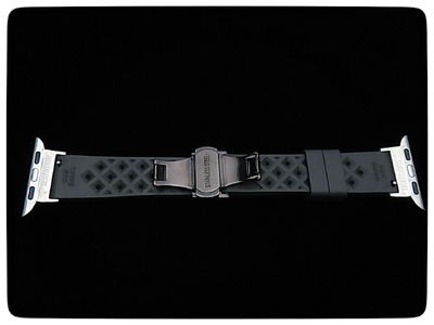 CN-010_Apple Watch専用シルバー925製チャーム_sevenstone(Black Diamond)&ラバーバンド