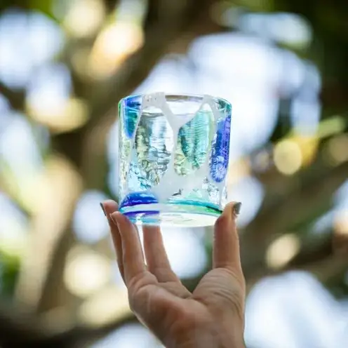 【RYUKYU GLASS WORKS 海風】ロックグラス「海想」