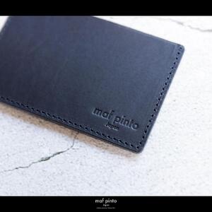 maf pinto (マフ ピント) カードケース 1枚 免許証 マイナンバーカード 薄型 スリム ネイビー レザー 本革 日本製