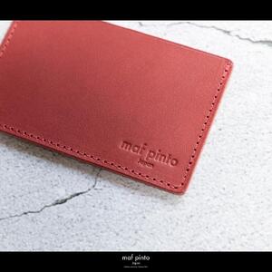 maf pinto (マフ ピント) カードケース 1枚 免許証 マイナンバーカード 薄型 スリム レッド レザー 本革 日本製