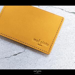 maf pinto (マフ ピント) カードケース 1枚 免許証 マイナンバーカード 薄型 スリム イエロー レザー 本革 日本製