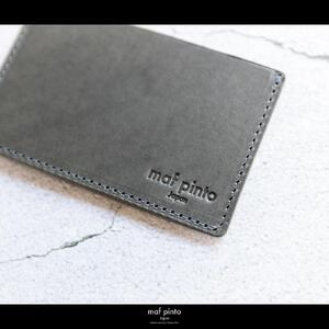 maf pinto (マフ ピント) カードケース 1枚 免許証 マイナンバーカード 薄型 スリム グレー レザー 本革 日本製