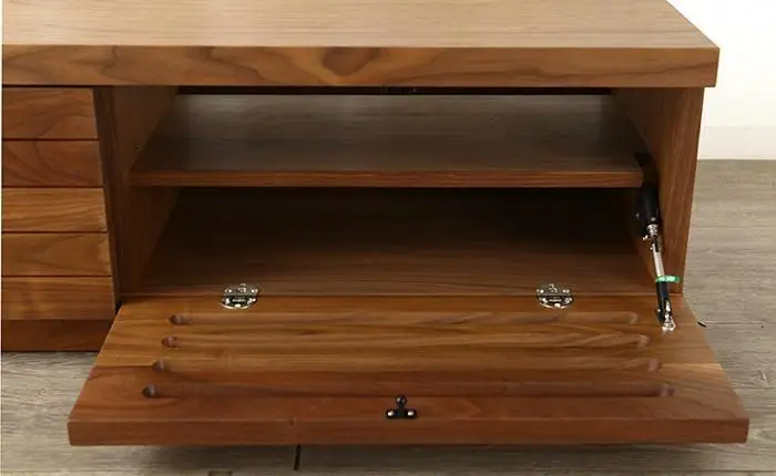 大川家具 ノート120TVボード左引出し ウォールナット 台輪