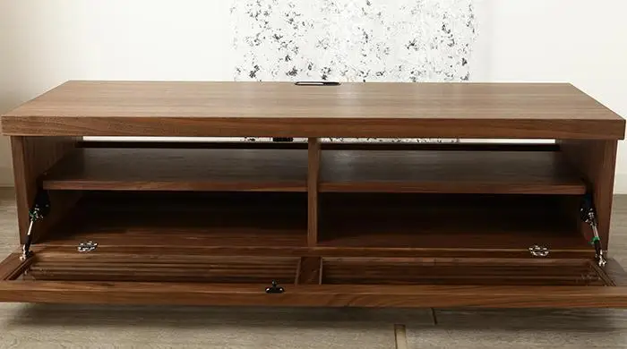 大川家具 ジャギー120TVボード1枚扉 ウォールナット 台輪