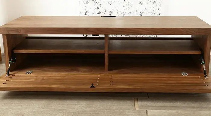 大川家具 ノート120TVボード1枚扉 ウォールナット 台輪