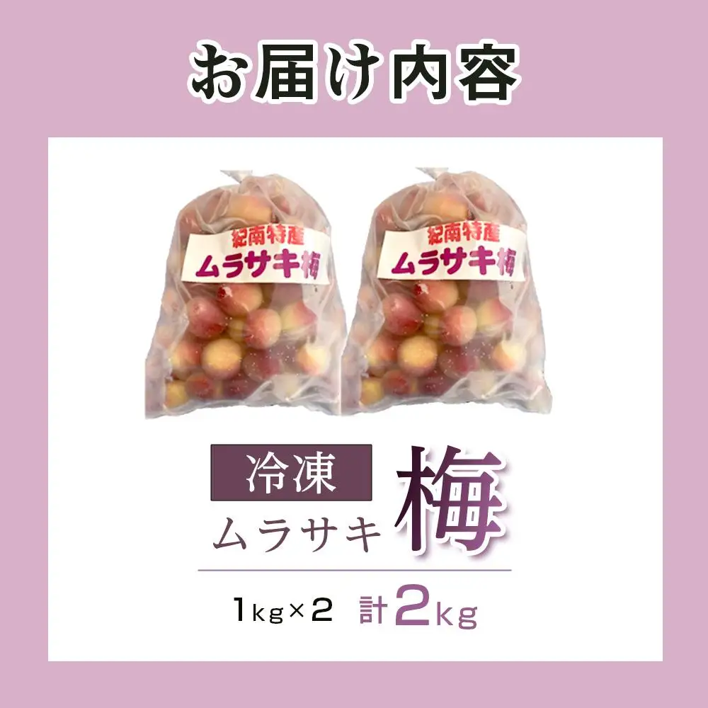 ［数量限定］綺麗な紫色のジュースができます！紀州特産 冷凍紫梅 2kg