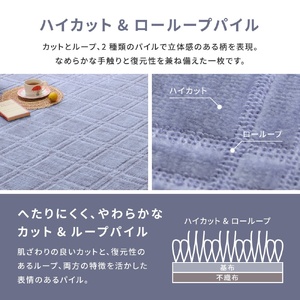 日本製 平織カーペット 江戸間4.5畳 約261×261cm ブルー 1枚 600098345｜抗菌 防臭 新生活 引越し 模様替え 快適 買い替え [3747]