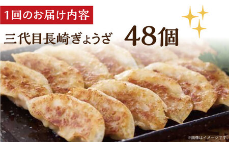【簡易包装】【12回定期便】三代目長崎ぎょうざ48個（12個入×4袋）岩崎本舗 [EAB048]  餃子 ぎょうざ ニンニク無し にんにくなし 不使用 長崎 岩崎本舗 定期 定期便