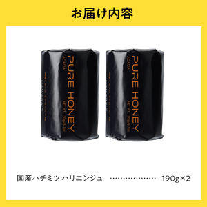山梨県上野原市産ハチミツ ハリエンジュ（190g 2本 計380g）上野原市産 はちみつ ハチミツ 蜂蜜 天然 380g 2本 ハリエンジュ ラベルレス マイルド 贈答 プレゼント ギフト 贈り物 送料無料 山梨県 上野原市