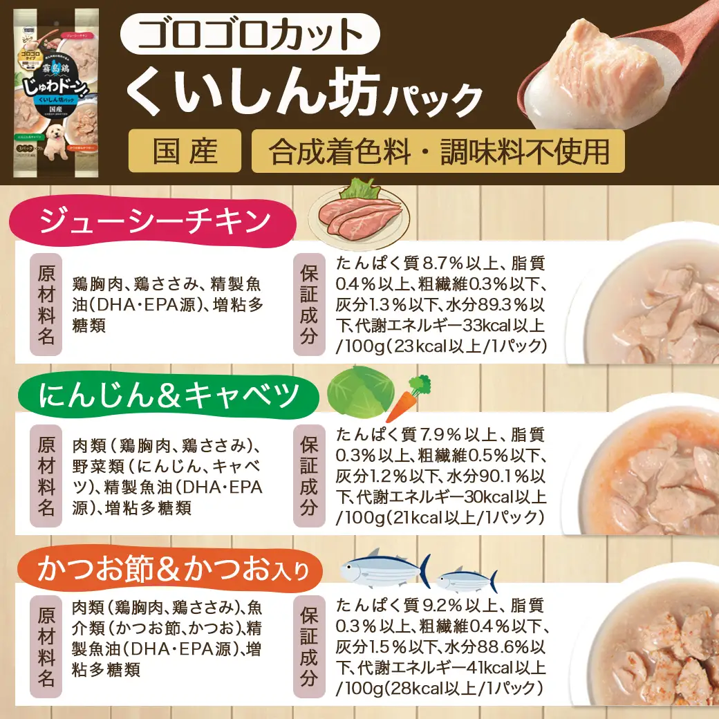 ≪愛犬ご飯≫霧島鶏じゅわドーン!ゴロゴロカット4種セット※ポスト投函〔LC-3304〕_(都城市) ゴロゴロカット 4種 角切り 国産鶏肉 成犬 犬用 野菜 お肉 ポスト投函
