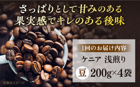 【全3回定期便】コーヒー豆 自家焙煎 浅煎り ケニア 200g×4 TSUKIKOYA COFFEE ROASTER ツキコヤ 珈琲 こだわり 横須賀【株式会社RUINS】 [AKAD019]
