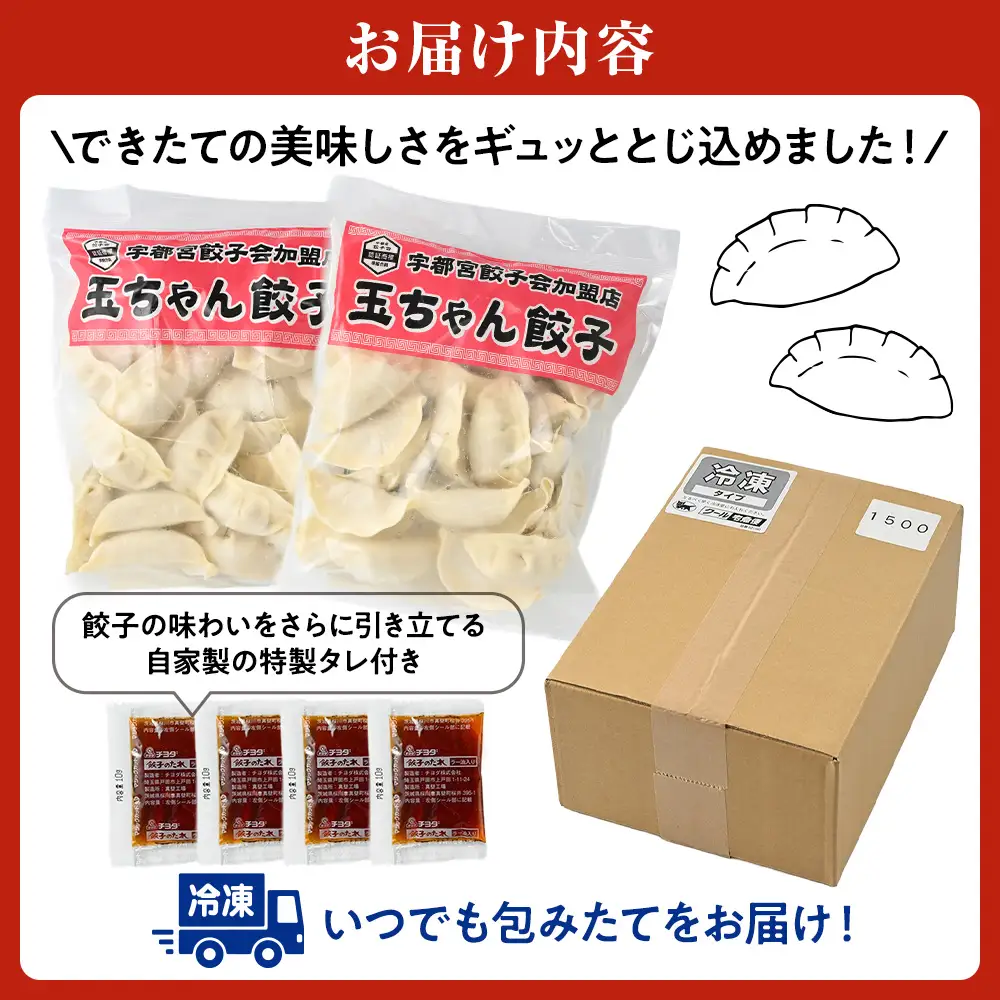8-3 玉ちゃん餃子8人前（24個×2袋) ぎょうざ ギョーザ おつまみ おかず 惣菜 ※着日指定不可