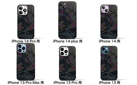 【川西】地図柄iPhoneケース（バックカバータイプ・ブラック） iPhone 12 mini 用［No.325-11］